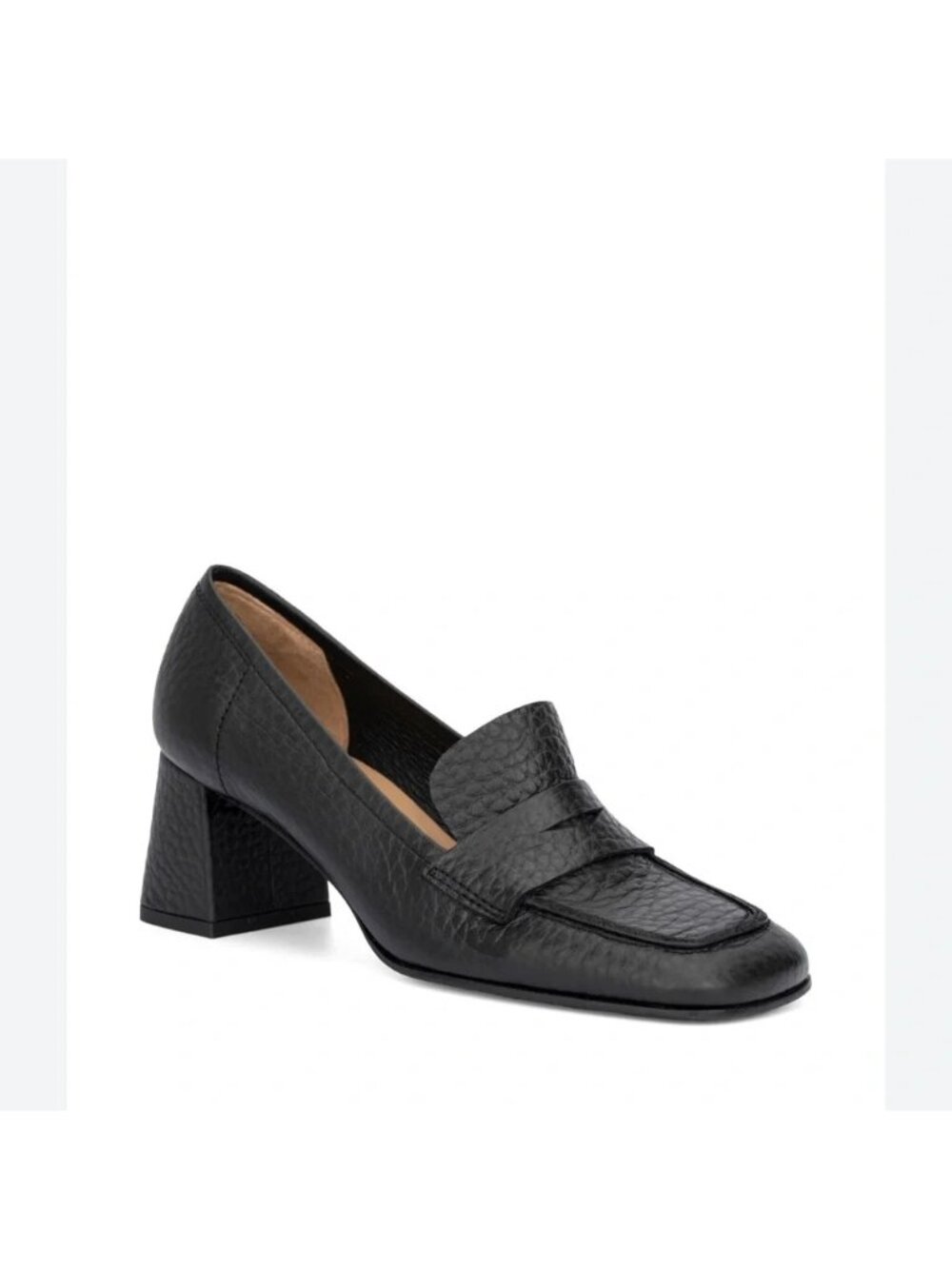 🆕AQUATALIA Carlina Block Heel Loafer Pump Shoes Black 8.5